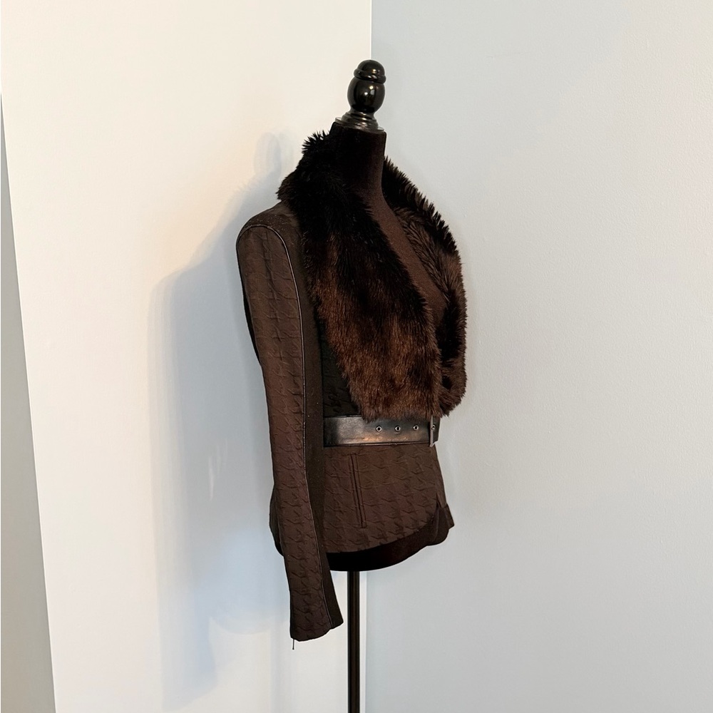 Bebe jacket/blazer, black blazer, faux fur. - Picture 3 of 5